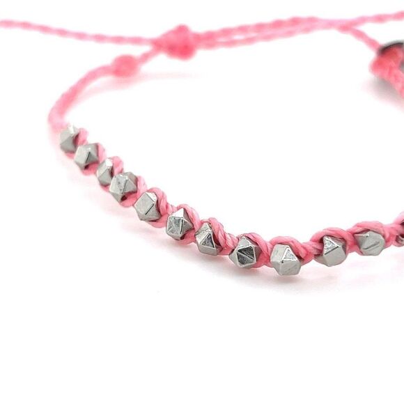 Pura Vida Pink Silver Beads Bracelet - Picture 2 of 3